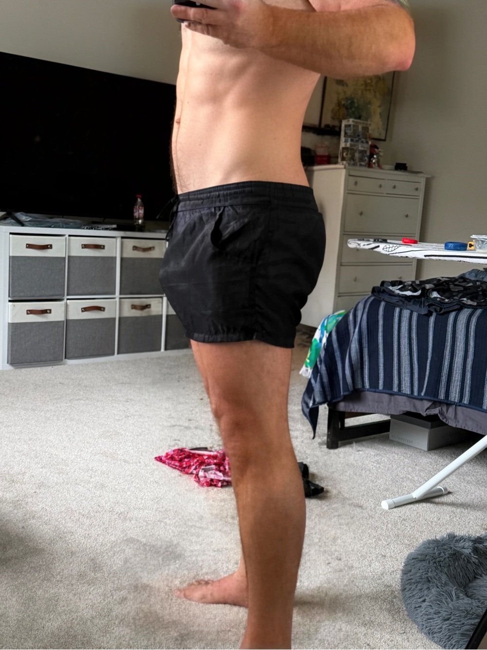 Men's Body Aware Black Ripstop Nylon shorts XXL